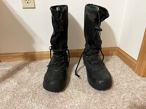 Sorel Snowlion Boots Winter Black Mid Calf Removable Lined Womens Size 9 - Picture 1 of 9