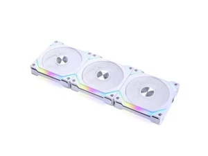 LIAN LI UNI Fan SL120 RGB White 3x 12cm Fan Pack with Controller - UF-SL120-3W - Picture 1 of 13