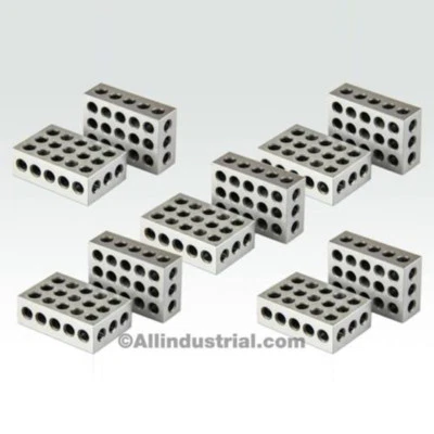 5 MATCHED PAIRS ULTRA PRECISION 1-2-3 BLOCKS 23 HOLES .0001" MACHINIST 123