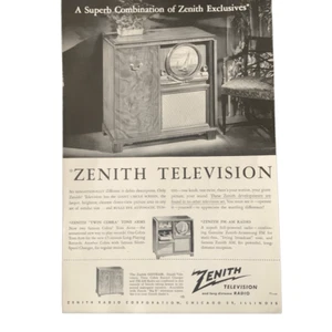 Vintage 1949 Zenith Television Combination of Exclusives Ad Advertisement - Picture 1 of 4