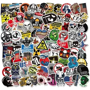 100 Pack Hard Hat Stickers Funny Construction Electrician Helmet Tool Box Decals - Picture 1 of 5