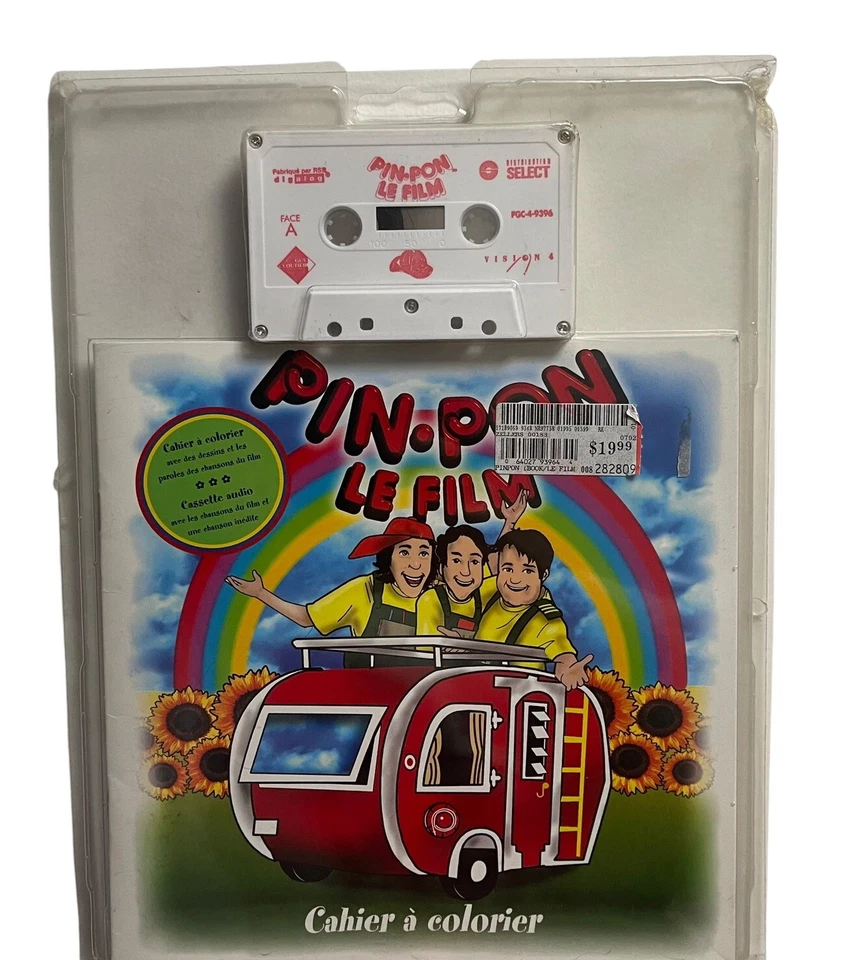 NEW PIN-PON Le Film Cassette Tape + Coloring Book - RARE Vintage 1999 Pin Pon - Image 1 of 4