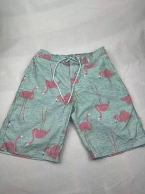 Mens Swim Trunks Size S Pink Flamingos Lined Drawstring - Image 1 of 3