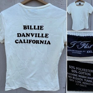 vintage Billie Danville California iron on lettering t shirt T Flirt XXL 1980s - Picture 1 of 12