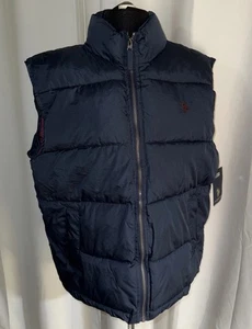 NWT U.S. Polo Assn. Navy Puffer Full Zip Vest Big Pony Logo Large - Picture 1 of 5