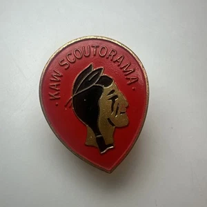 BSA Kaw Scoutorama Neckerchief Slide Red / Gold Metal NS-442 - Picture 1 of 4