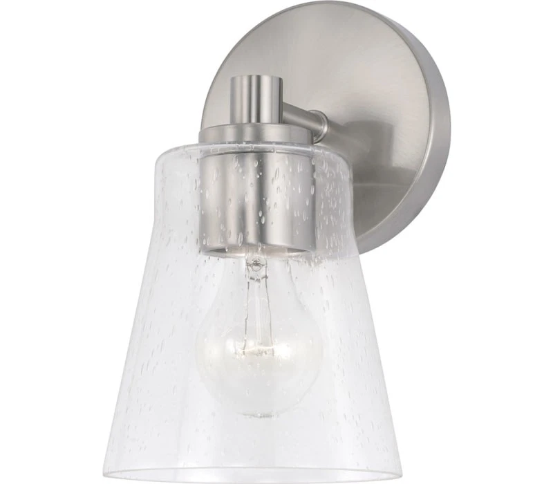 HomePlace 646911BN-533 Baker Wall Sconce, 1-Light 100 Watts, Brushed Nickel - Image 1 of 1