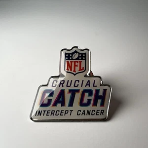 NFL CRUCIAL CATCH INTERCEPT CANCER LAPEL PIN (S) In Used Condition - Picture 1 of 6