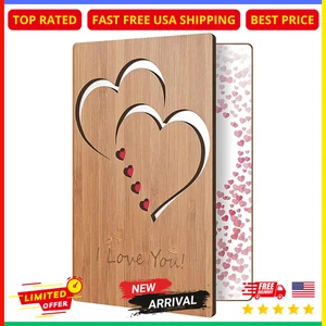 HeartSpace Cards Love & Valentine Card, Handmade Bamboo Valentine's Card - Picture 1 of 7