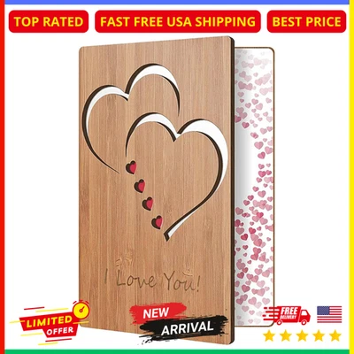 HeartSpace Cards Love & Valentine Card, Handmade Bamboo Valentine's Card - Image 1 of 4