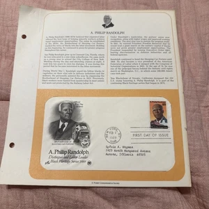 1989 A Philip Randolph Sc 2402 FDC PCS panel, civil rights labor organizer - Picture 1 of 3