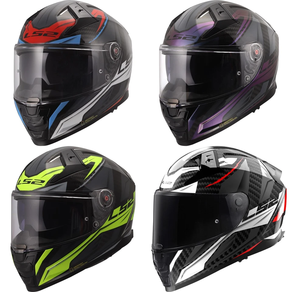 LS2 Motorrad Helm Vector II 2 Carbon Savage FF811 Integralhelm mit Sonnenblende - Bild 1 von 1