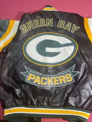 Jaqueta Letterman Vintage NFL G-lll Masculina Futebol Green Bay Packers Tamanho G Nova Com Etiqueta - Imagem 1 de 4