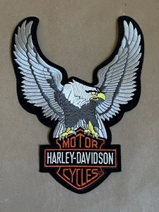 Chaqueta chaleco parche águila grande motocicletas Harley-Davidson vintage 8" x 10" - Imagen 1 de 11