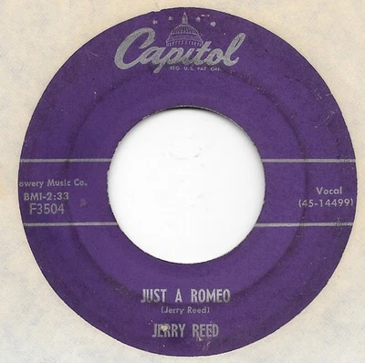 JERRY REED Just A Romeo/Great Big Empty Room on Capitol rockabilly bop 45 HEAR - Image 1 of 2