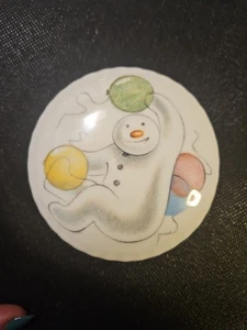 Vintage ROYAL DOULTON IL PUPAZZO DI NEVE 1985 PALLONCINI TRINKET BOX INGHILTERRA * Bone China - Foto 1 di 23