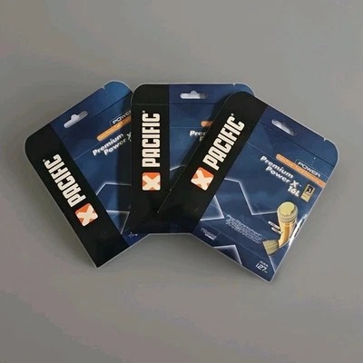 Lote de 3 cuerdas de tenis Pacific Premium Power X Line 16 calibre 1,27 Foto 1 de 4