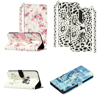 Painted PU Leather Flip Wallet Case Phone Case Cover for OPPO A96 A76 A74 A77 5G - Image 1 of 4