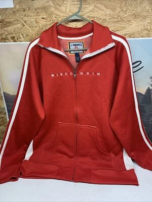 J. America Vintage Track Jacket University of Wisconsin Badgers  XL Red - Image 1 of 4