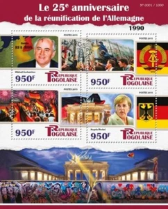 Togo - 2015 Reunification of Germany - 4 Stamp Sheet - TG15509a - Picture 1 of 1