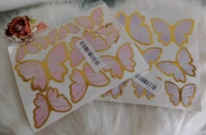 20 Pieces Butterfly Table Decor Centerpieces  Gift Tie On Paper Pink Purple - Picture 1 of 4