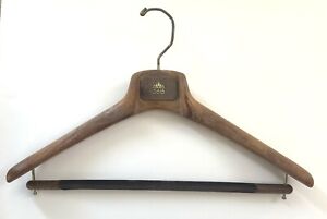 ISAIA Wooden Suit Hanger Brown & Gold