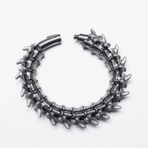 Punk Rave Man Dark Grey Punk Retro Skeleton Magnetic Buckle Bracelet - Picture 1 of 13