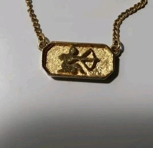Collar Sagitario Chapado en Oro Corona Trifari Colgante Barra de Corbata Clip W41 - Imagen 1 de 4