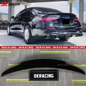 Fits 2021-2023 Mercedes-Benz W223 S500 S580 Glossy Black Rear Trunk Spoiler Wing - Picture 1 of 19