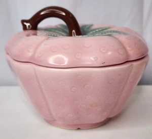 California Pottery Belmar rosa fragola coperchio servizio ciotola barattolo biscotti caramelle - Foto 1 di 10