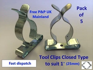 PACK OF 5 TOOL CLIPS/ SPRING CLIPS ZINC 1" (25mm) *UK seller* - Picture 1 of 15