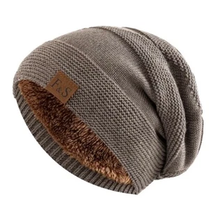 Moda Gorro holgado Tejido holgado Invierno Sombrero Añadir Piel Forrado para Hombres y Mujeres - Imagen 1 de 20