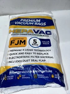 5 VEVA Premium HEPAVAC Vacuum Cleaner Bags Type FJM Style Vacuums - Picture 1 of 2