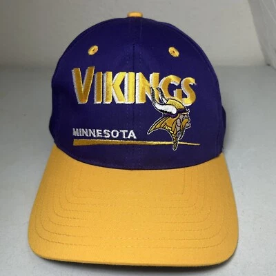 VINTAGE MINNESOTA VIKINGS TWINS ENTERPRISE 90'S SNAPBACK CAP HAT FOOTBALL NFL - Image 1 of 4