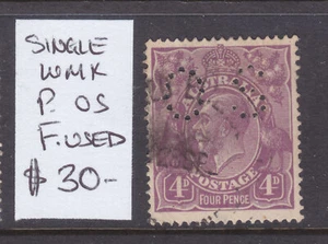 KGV 4d VIOLET SINGLE WMK PERF OS F.UESD.. - Picture 1 of 1