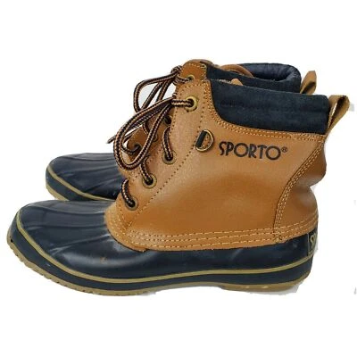 Sporto Womens Size 6 Tan Waterproof Thermolite Duck Boots Ankle Lace Up Winter - Image 1 of 4