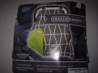 Toldo de asiento de coche CRAZZIE con manta suave TAGZ - Búho gris verde Minky Foto 1 de 2