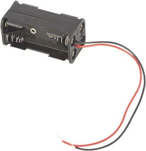 4 x AAA Battery Holder Square 25x25x50mm 150mm Lead - Picture 1 of 2