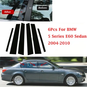 6PCS Fit for BMW 5-Series E60 2003-2010 Window Pillar Post Decal Door Cover Trim - Picture 1 of 12