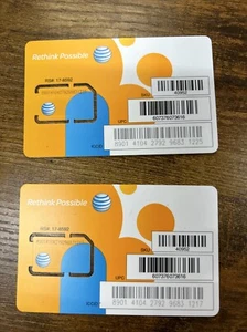 45 New AT&T Full Size (mini) SIM Cards CLEAN SKU 40952 Fits all brands 45 total - Photo 1 sur 3
