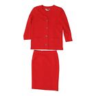 Luisa Spagnoli Womens Red Wool 2 Piece Suit | Vintage Designer Jacket Skirt Vtg