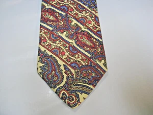 Envoy beige red blue paisley Silk tie 56 x 3.25 Necktie 15876 - Picture 1 of 3
