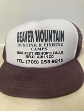 Vintage Snapback Hat Beaver Mountain Bishop’s Falls Maroon Area Code Trucker