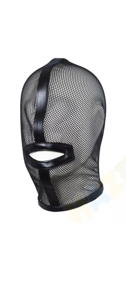  Máscara Gimp disfraz imitación cuero con malla.  Boca abierta  Foto 1 de 3