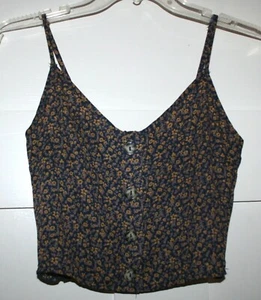 Women's Top Floral Adjustable Straps Black Size Small - Picture 1 of 3