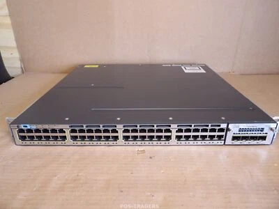 Cisco WS-C3750X-48T-S V02 48x Gigabit Managed Network Switch - INCL C3KX-NM-1G - Immagine 1 di 4