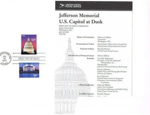 #3647-48 First Day Ceremony Program $3.85/$13.65 Capital & Jefferson Memorial - Picture 1 of 1