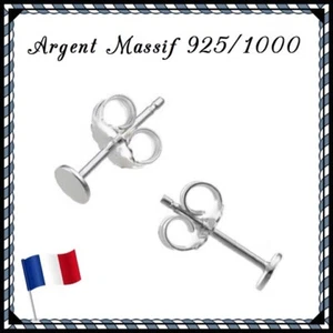 Clous d'oreilles plateau 4 mm, en Argent Massif 925/1000 . Réf: EAPL4 - Foto 1 di 1