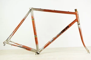 BMZ VINTAGE FRAME SET AERO STEEL ROAD BIKE BICYCLE 54 55 OLD 80S AIR CHROMED - Picture 1 of 12