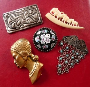LOT Bijoux Anciens BROCHES Rétro Vintage Ancient Old Costume Brooches JEWELRY - Picture 1 of 6